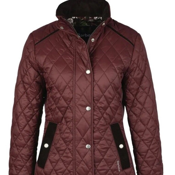 Barbour Yarrow Quilt Jacket  UK 14 / US 10 Black Cherry/ Renaissance Floral - Picture 10 of 11
